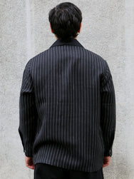 Black Sign Italian Collar 2 Tone “GIGORO” Jacket – Rain Stripe (BSSJ-26409)