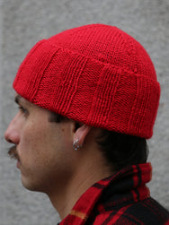 Papa Nui Knit for Victory Hand knit Watch Cap – Red