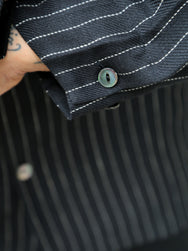 Black Sign Italian Collar 2 Tone “GIGORO” Jacket – Rain Stripe (BSSJ-26409)