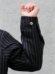 Black Sign Italian Collar 2 Tone “GIGORO” Jacket – Rain Stripe (BSSJ-26409)