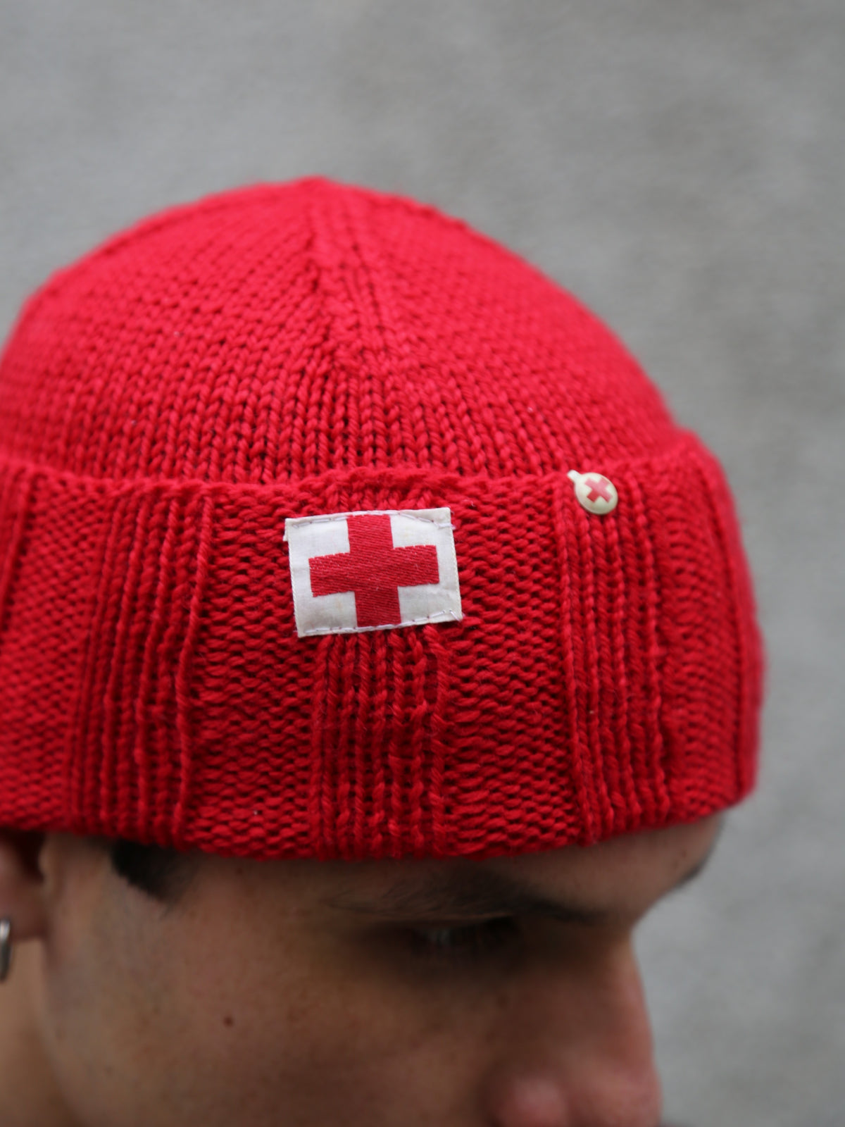 Papa Nui Knit for Victory Hand knit Watch Cap – Red