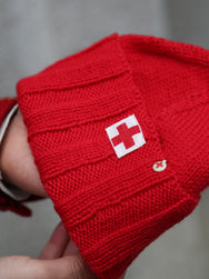 Papa Nui Knit for Victory Hand knit Watch Cap – Red