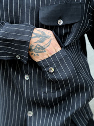 Black Sign Italian Collar 2 Tone “GIGORO” Jacket – Rain Stripe (BSSJ-26409)