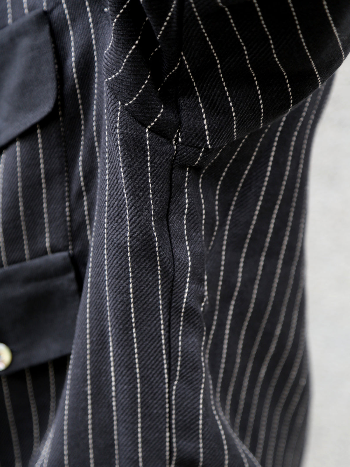 Black Sign Italian Collar 2 Tone “GIGORO” Jacket – Rain Stripe (BSSJ-26409)