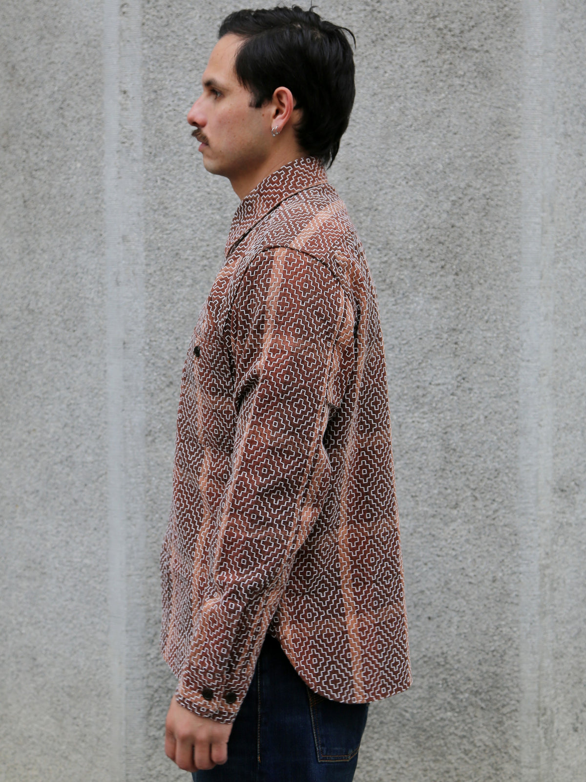 Studio D'Artsian Kakishibu Noragi Sashiko Shirts – Kaki (5726)