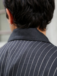 Black Sign Italian Collar 2 Tone “GIGORO” Jacket – Rain Stripe (BSSJ-26409)