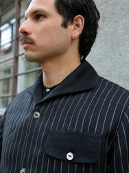 Black Sign Italian Collar 2 Tone “GIGORO” Jacket – Rain Stripe (BSSJ-26409)