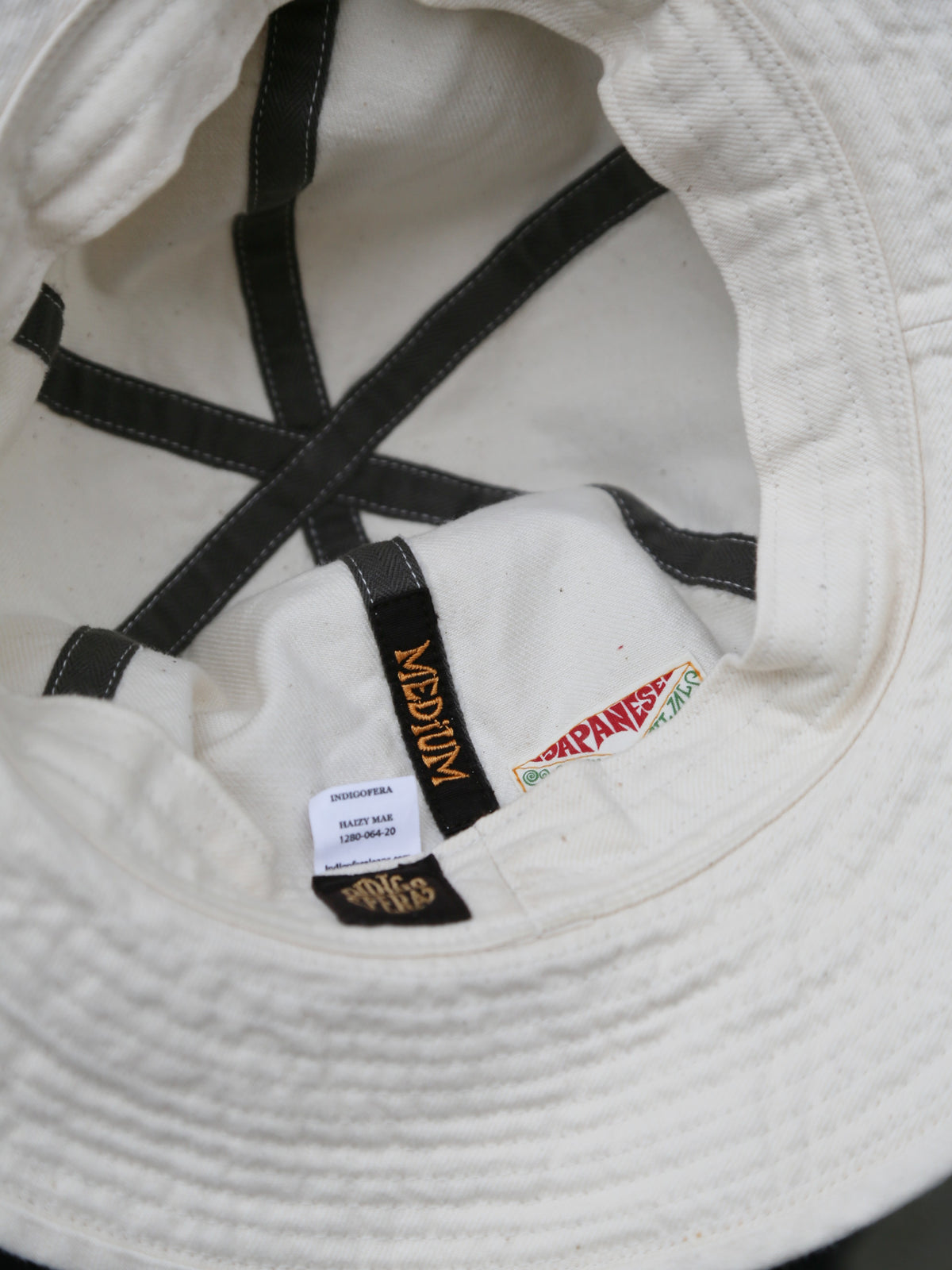 Indigofera 10oz ‘Haisy Mae’ Denim Bucket Hat – Ecru (1280-064-20)