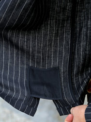Black Sign Italian Collar 2 Tone “GIGORO” Jacket – Rain Stripe (BSSJ-26409)