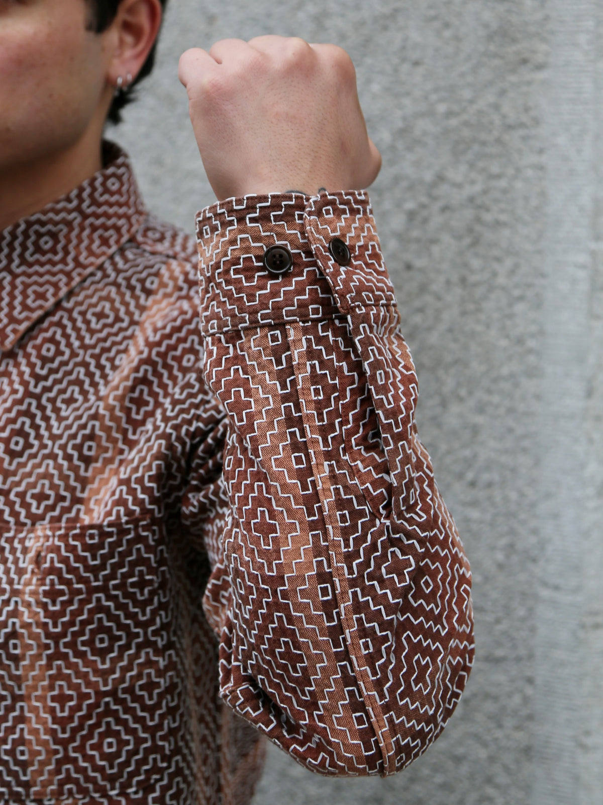 Studio D'Artsian Kakishibu Noragi Sashiko Shirts – Kaki (5726)