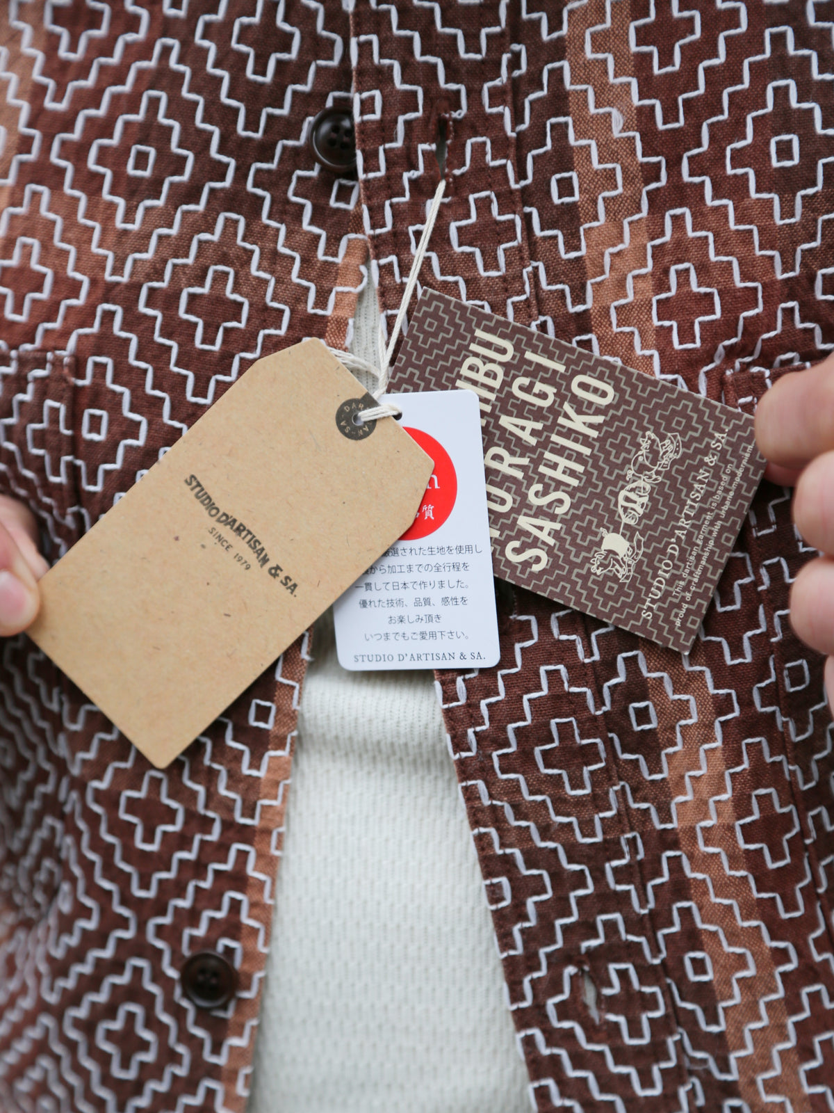 Studio D'Artsian Kakishibu Noragi Sashiko Shirts – Kaki (5726)