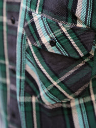 Indigofera Bryson Shirt Unbrushed Check – Black / Green / White / Turquoise (6335-848-04)