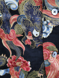 Black Sign “Japanese Lion and Peony” Night Shirt – Midnight Black (BSSL-26108)