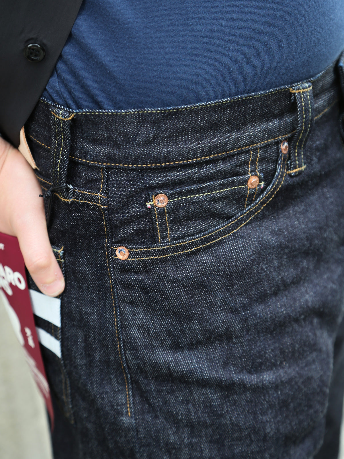 Momotaro 15.7oz #100 Classic Straight Jeans – Black (MMJB0101)