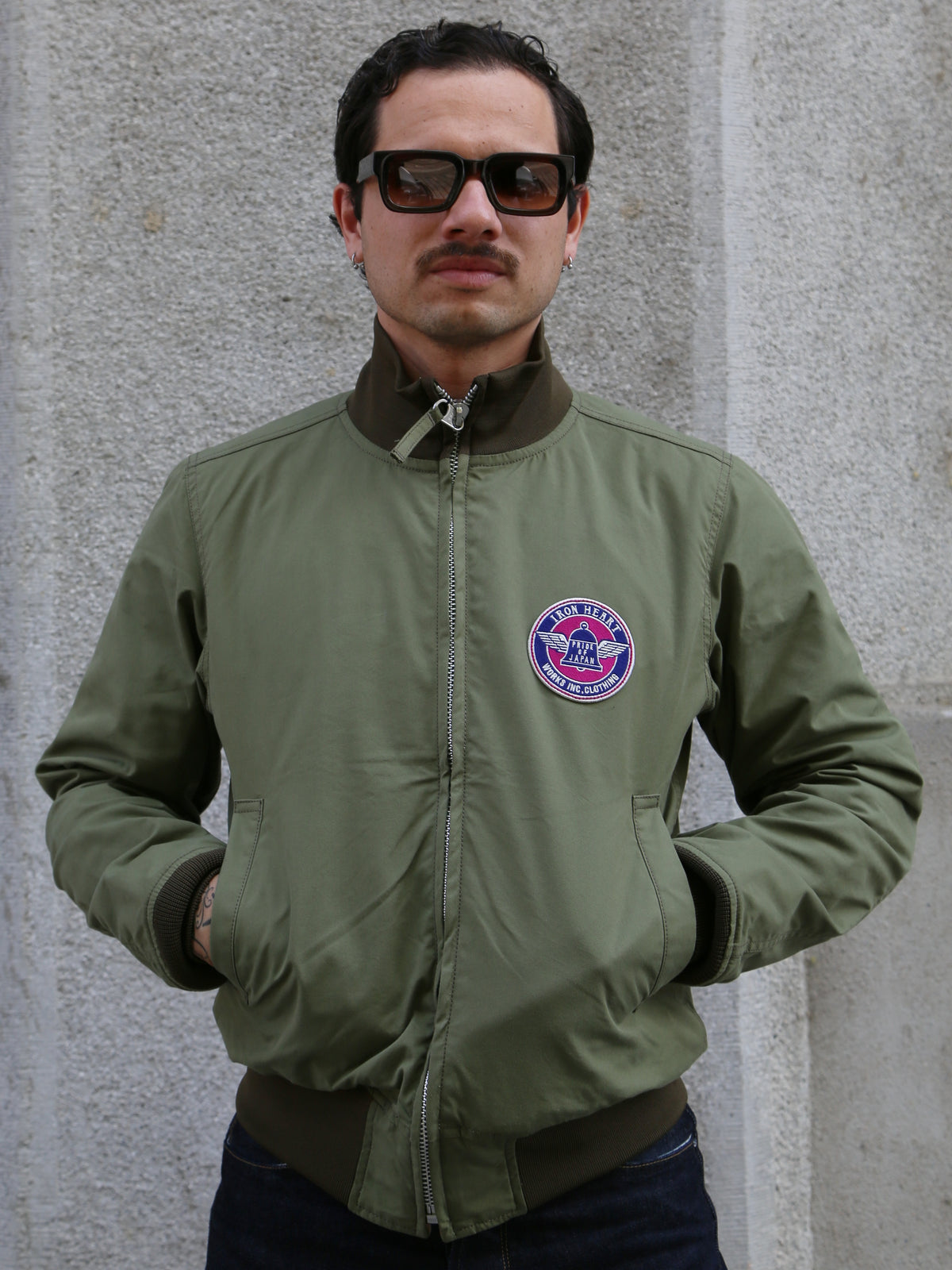 Iron Heart IHJ-130-OLV Reversible Tanker Jacket – Olive