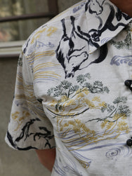 Black Sign “Raging Horse” Geronimo Shirt – Salt White (BSSL-26106)