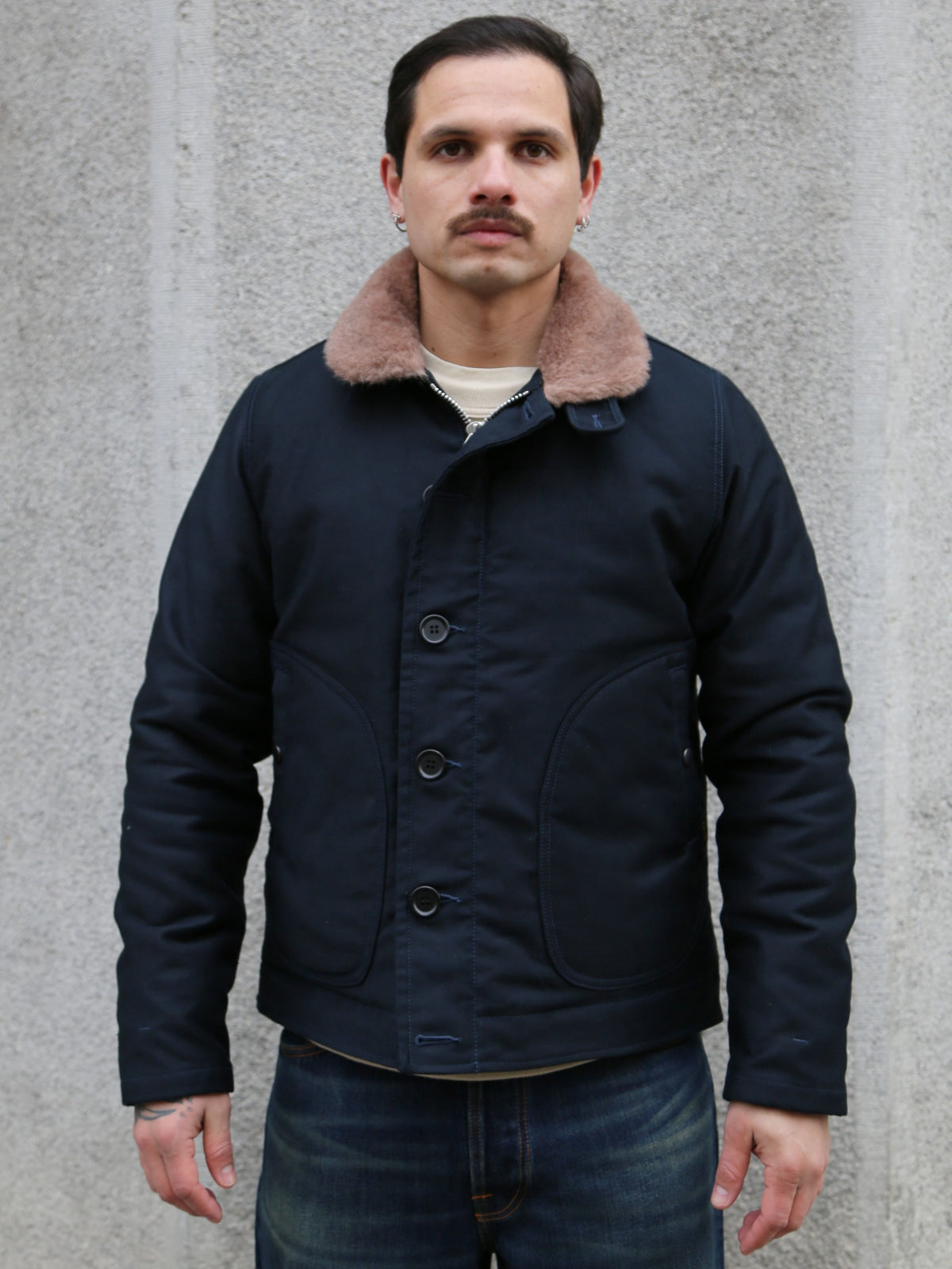 Iron Heart Whipcord N1 Deck Jacket – Navy (IHM-35-NAV)