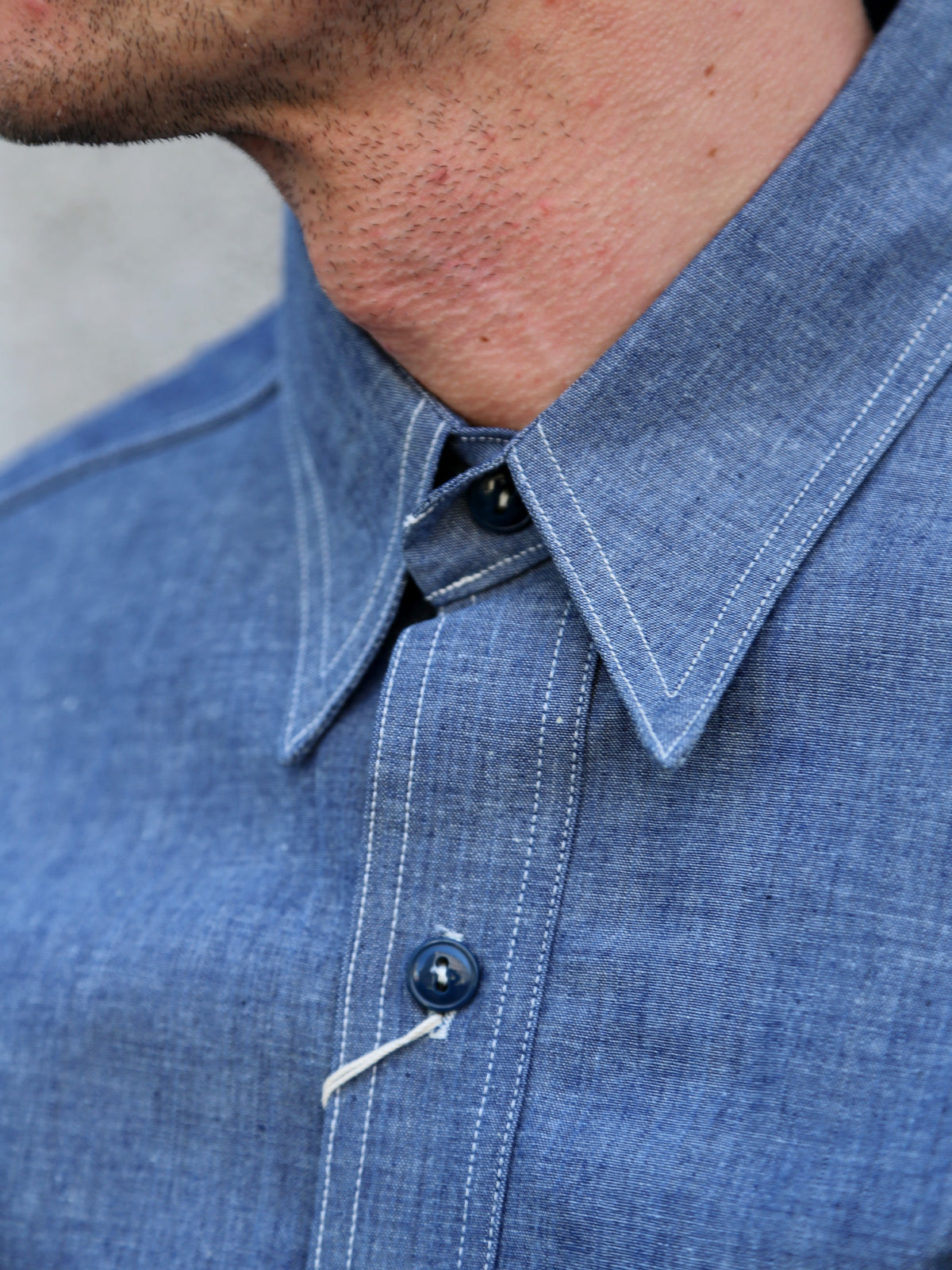 The Real McCOY's U.S. Navy Chambray Shirt LS (Modify) – Light Blue (MS25003)