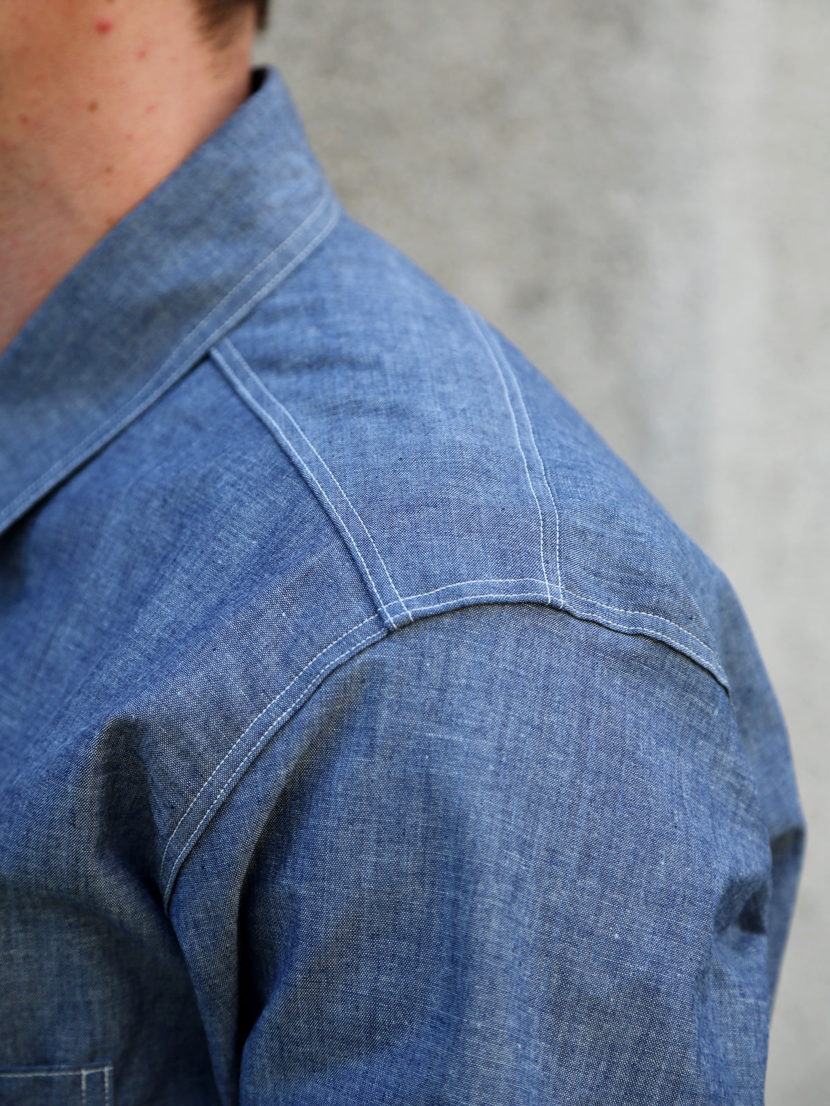 The Real McCOY's U.S. Navy Chambray Shirt LS (Modify) – Light Blue (MS25003)