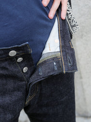 Momotaro 15.7oz #100 Classic Straight Jeans – Black (MMJB0101)