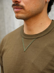 The Real McCoy's Gusset Tee – Olive (MC23020-150)