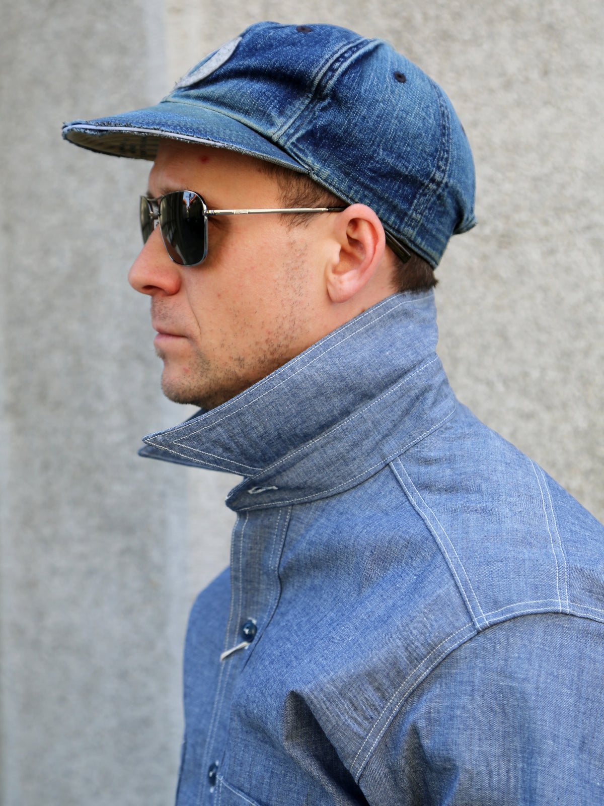 The Real McCOY's U.S. Navy Chambray Shirt LS (Modify) – Light Blue (MS25003)