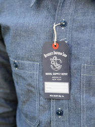 The Real McCOY's U.S. Navy Chambray Shirt LS (Modify) – Light Blue (MS25003)