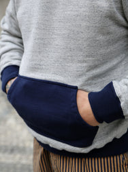 Whitesville Two Tone Attached Hood Sweatshirt – Grey/Blue (WV69642-128)