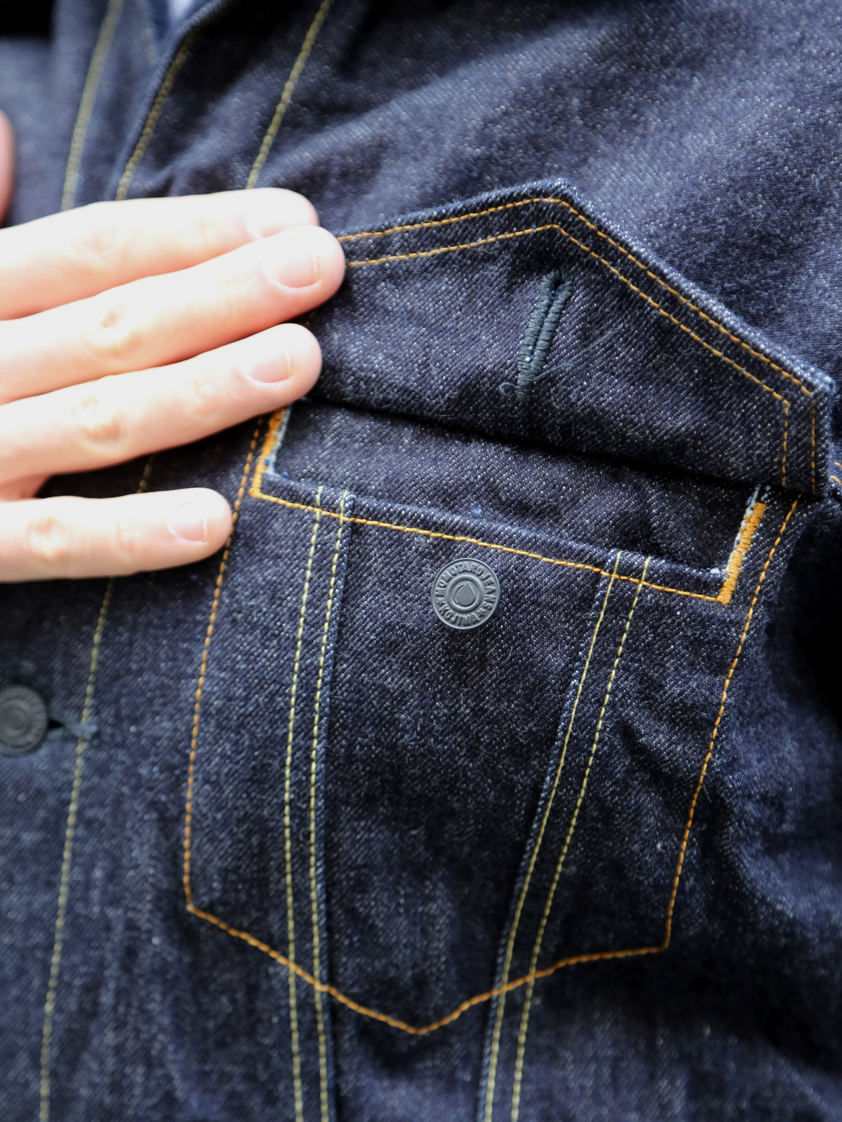Momotaro Jeans 15.7Oz Denim Boa Jacket - Indigo (MXOT11023A)