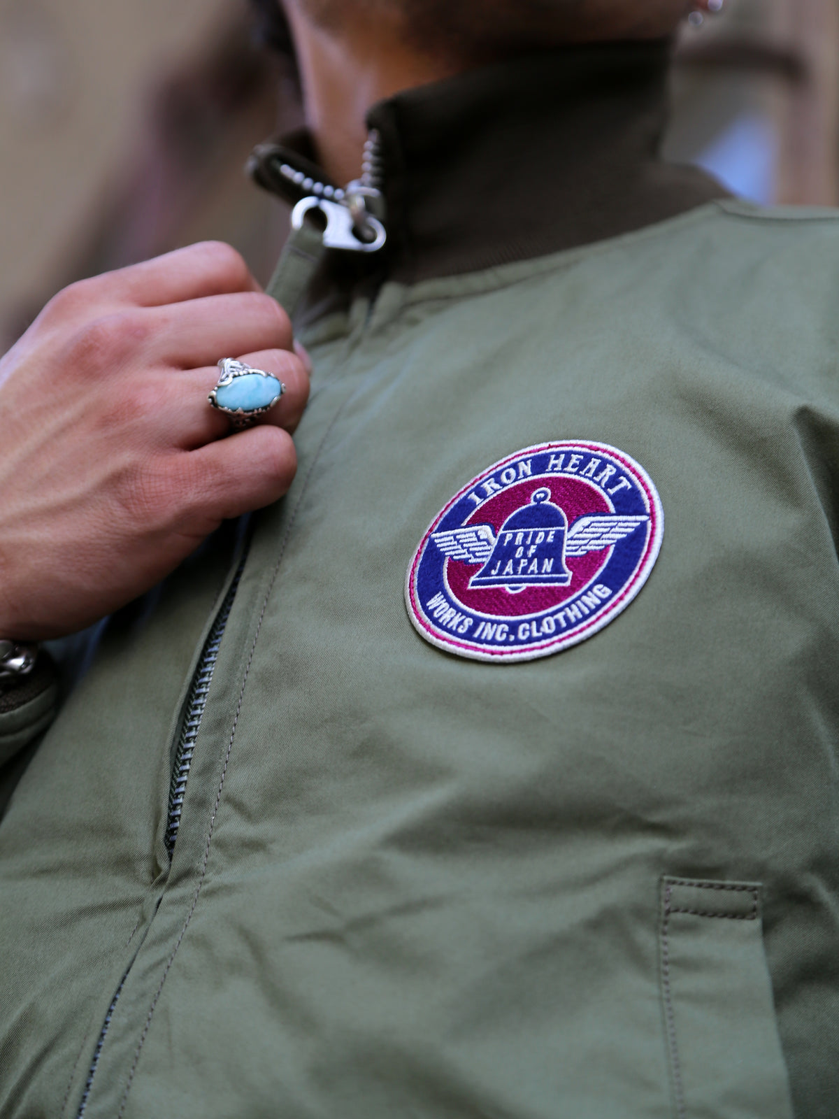 Iron Heart IHJ-130-OLV Reversible Tanker Jacket – Olive