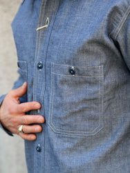 The Real McCOY's U.S. Navy Chambray Shirt LS (Modify) – Light Blue (MS25003)