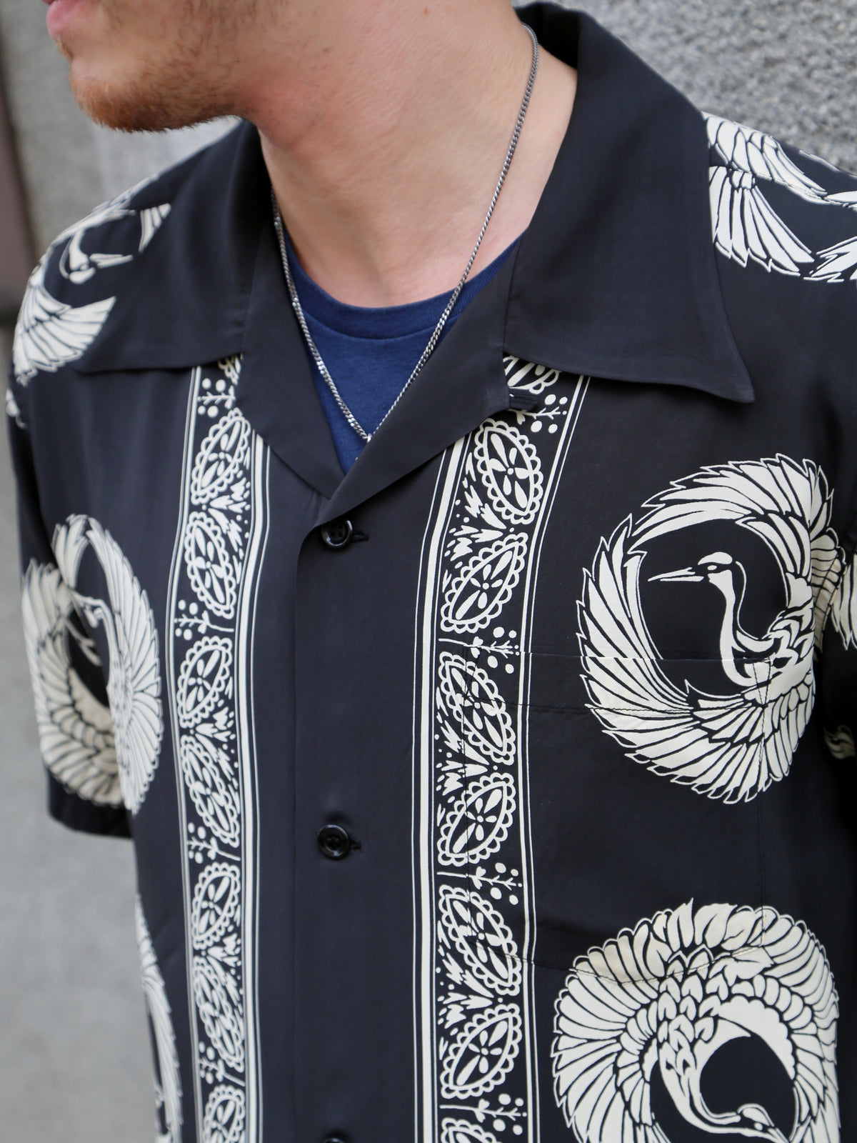 Sun Surf ‘Oriental Border’ Rayon Hawaiian Shirt – Black (SS39629-119)