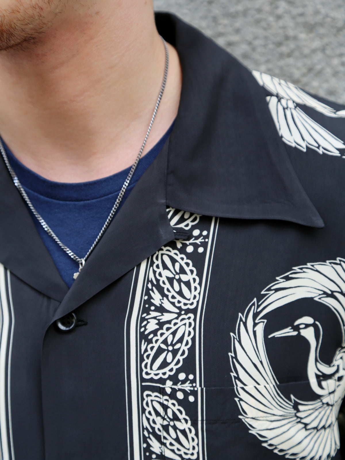 Sun Surf ‘Oriental Border’ Rayon Hawaiian Shirt – Black (SS39629-119)