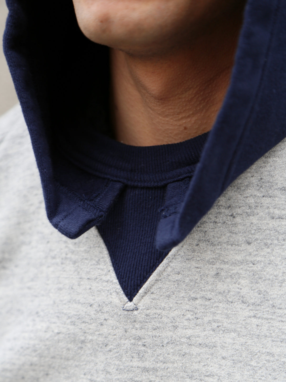 Whitesville Two Tone Attached Hood Sweatshirt – Grey/Blue (WV69642-128)