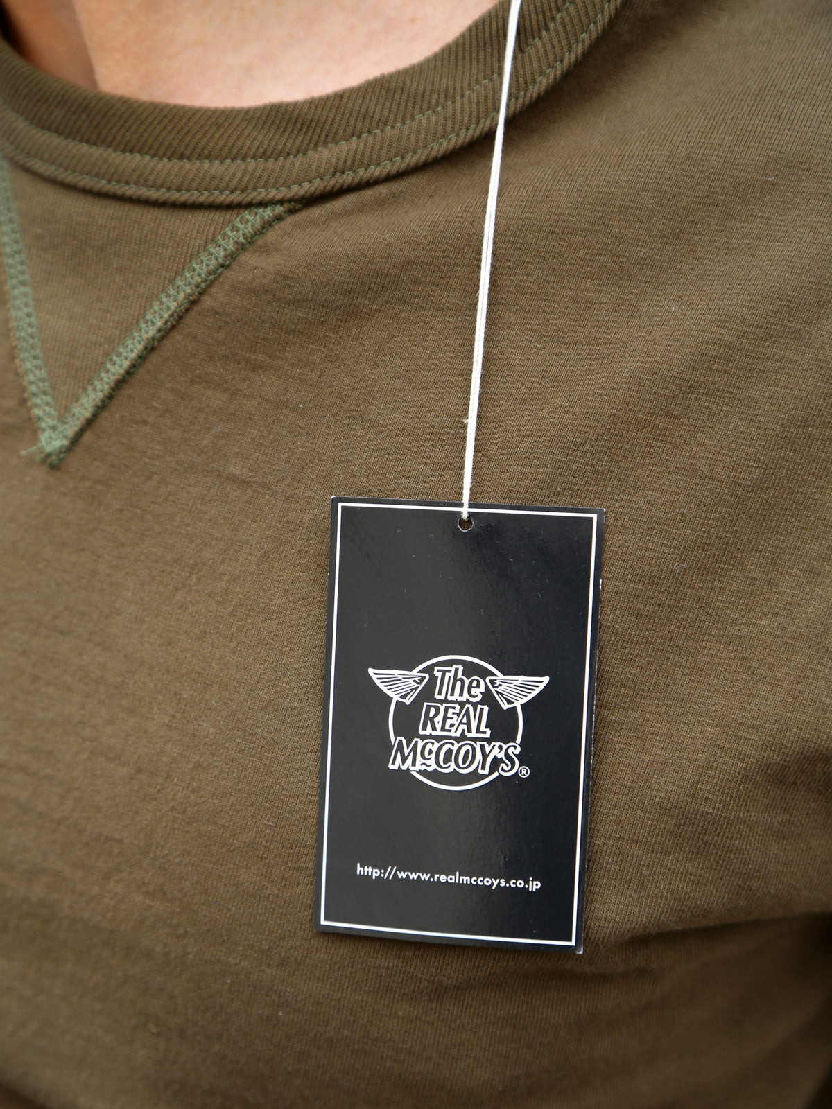 The Real McCoy's Gusset Tee – Olive (MC23020-150)