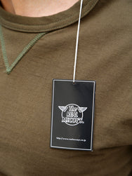 The Real McCoy's Gusset Tee – Olive (MC23020-150)