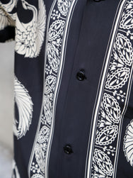Sun Surf ‘Oriental Border’ Rayon Hawaiian Shirt – Black (SS39629-119)