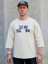 The Real McCOY's Heavy Cotton Football Tee / 32nd Sig. – Ecru (MC25020)