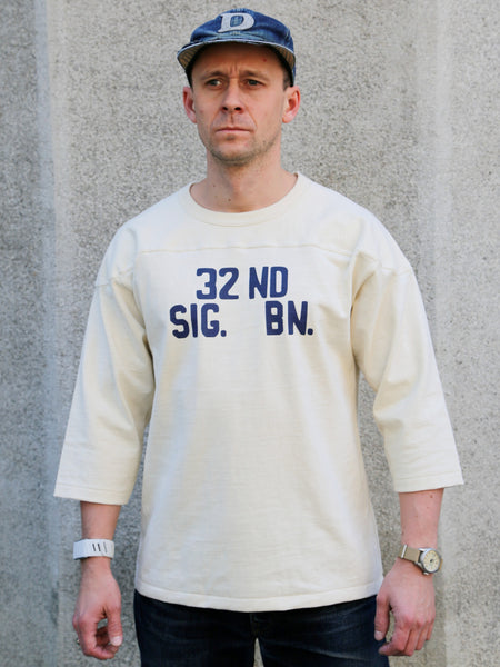 The Real McCOY's Heavy Cotton Football Tee / 32nd Sig. – Ecru (MC25020)
