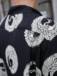 Sun Surf ‘Oriental Border’ Rayon Hawaiian Shirt – Black (SS39629-119)