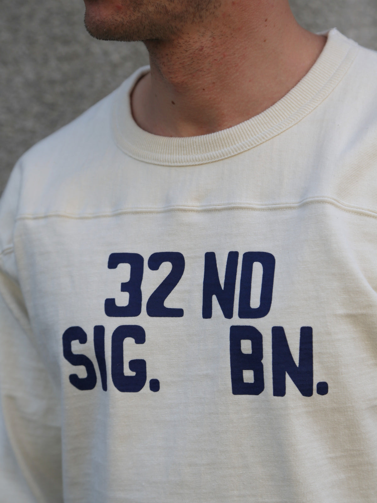 The Real McCOY's Heavy Cotton Football Tee / 32nd Sig. – Ecru (MC25020)