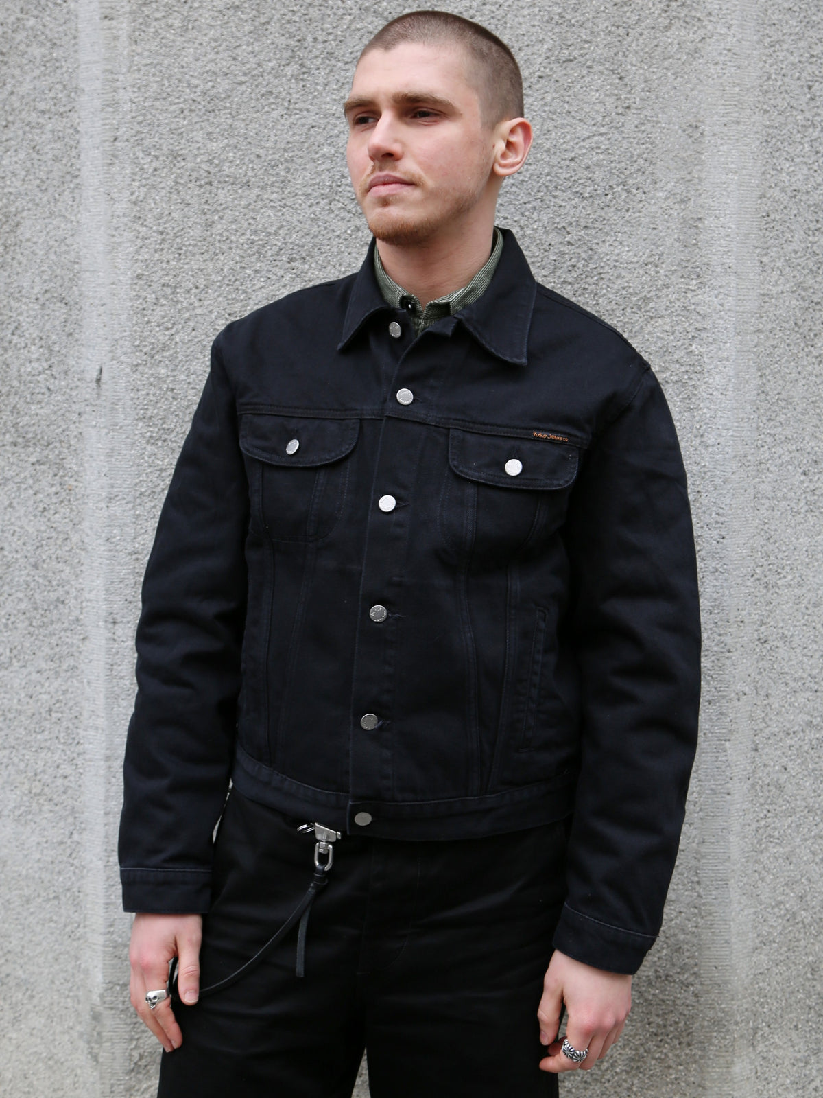 Nudie Jeans Danny Rinsed Denim Jacket – Black