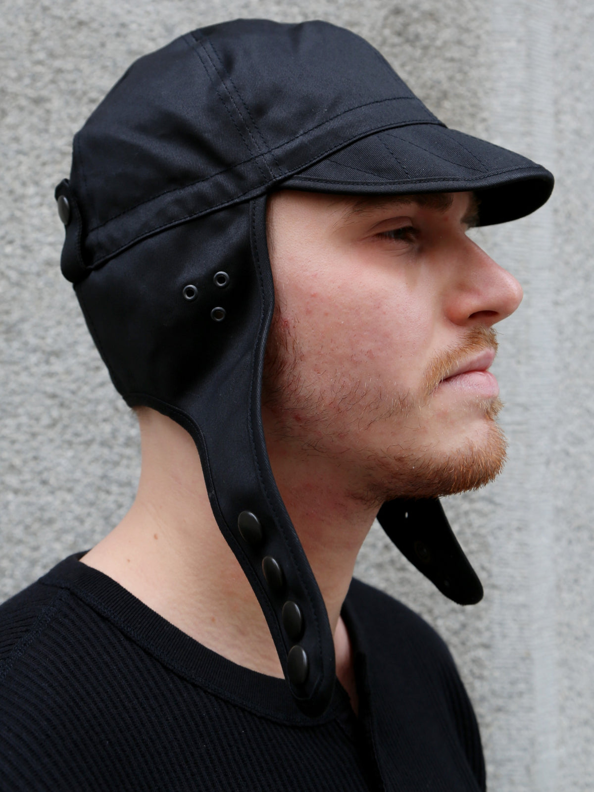 Black Sign Military Chino Aviator Cap – Midnight Black (BSSC-26903)