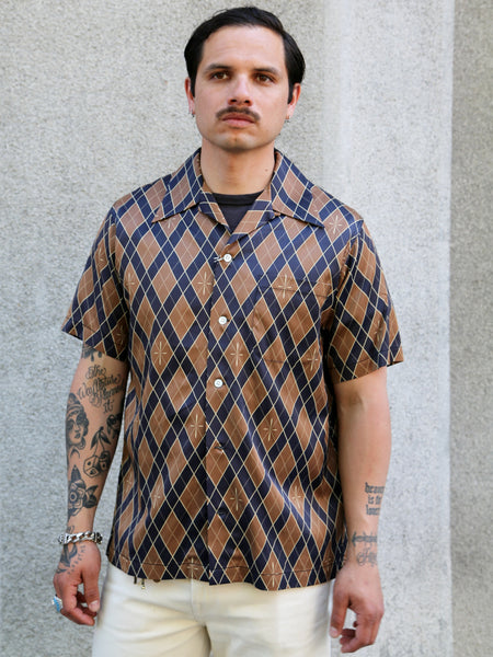 Samurai Jeans "Narahira" Snake Pattern Shirt – Brown (SSA25-01)