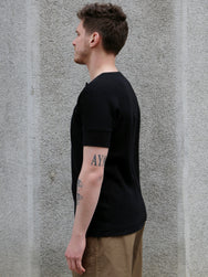 Black Sign Railroad Knit Short Sleeve Amish Underwear – Midnight Black (BSSN-26306)