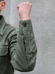 Sugar Cane Jean Cord Long Sleeve Work Shirt – Green (SC2551)