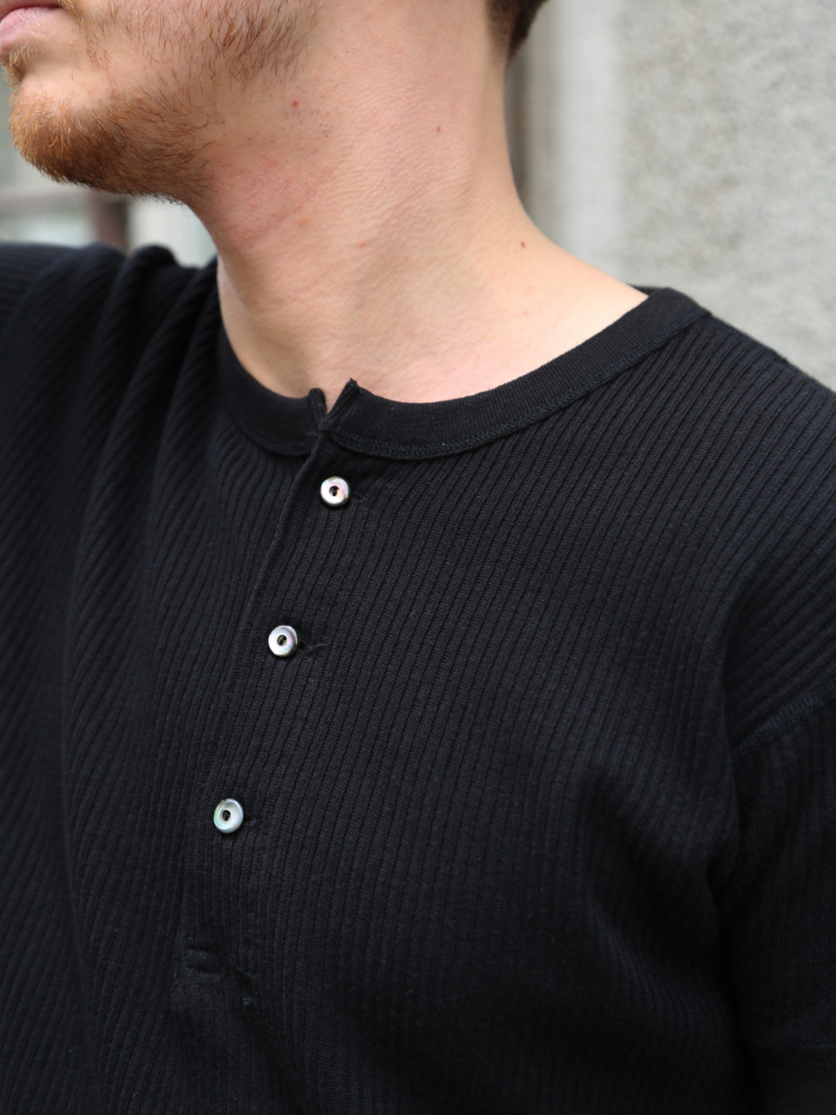 Black Sign Railroad Knit Short Sleeve Amish Underwear – Midnight Black (BSSN-26306)