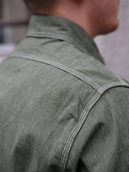 Sugar Cane Jean Cord Long Sleeve Work Shirt – Green (SC2551)