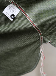 Sugar Cane Jean Cord Long Sleeve Work Shirt – Green (SC2551)