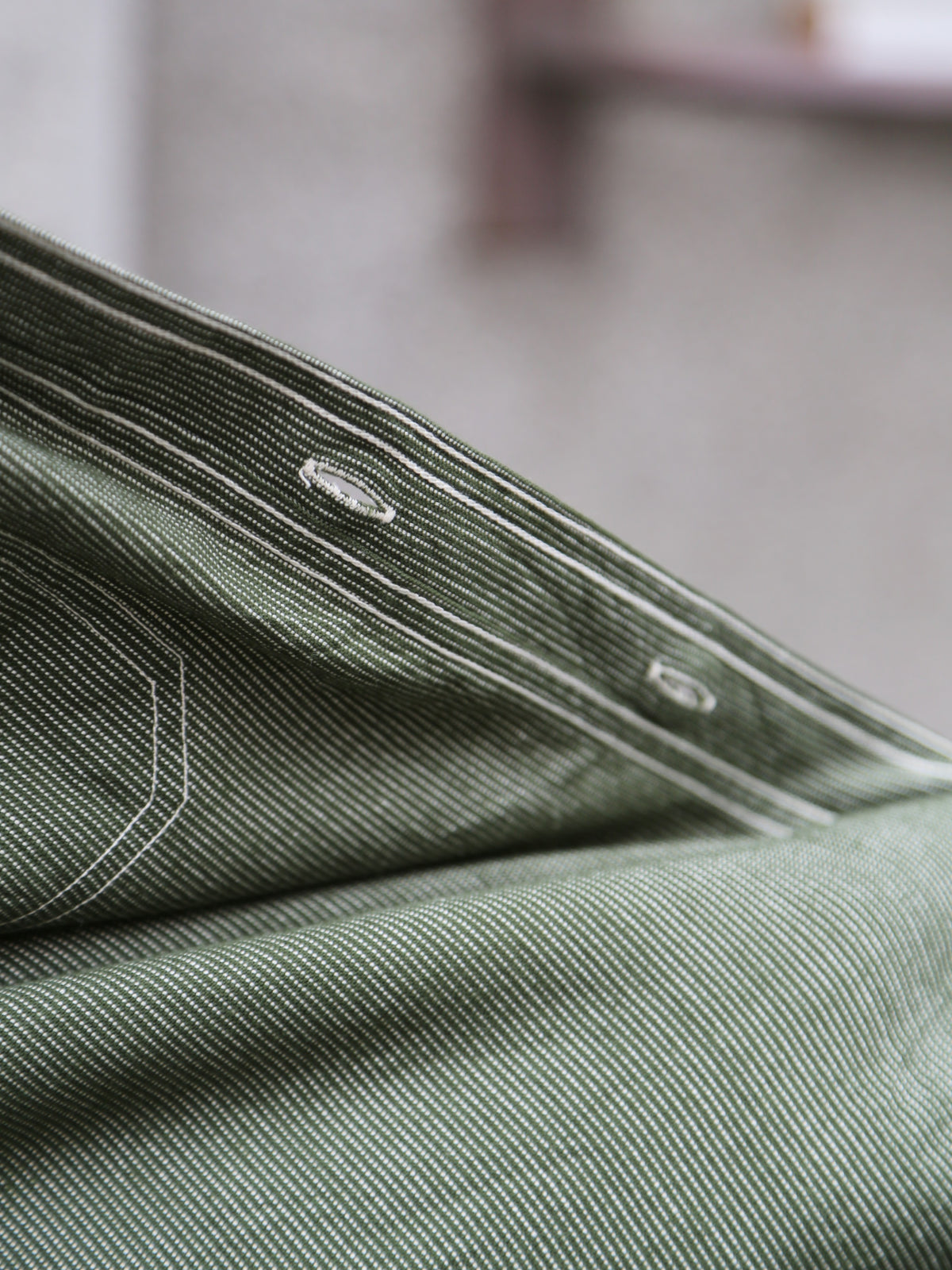 Sugar Cane Jean Cord Long Sleeve Work Shirt – Green (SC2551)